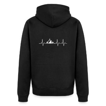 Mountain Heartbeat Alpinisme - Veste à capuche bio Premium Unisexe - noir - Dos - Nico (187cm)