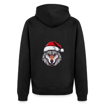 Tête de loup Noël Noël - Veste à capuche bio Premium Unisexe - noir - Dos - Nico (187cm)
