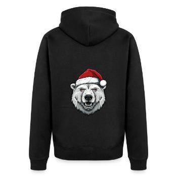 Tête d’ours polaire Noël Noël ours polaire - Veste à capuche bio Premium Unisexe - noir - Dos - Nico (187cm)