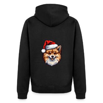Chien de Poméranie Noël de Noël de Poméranie - Veste à capuche bio Premium Unisexe - noir - Dos - Nico (187cm)