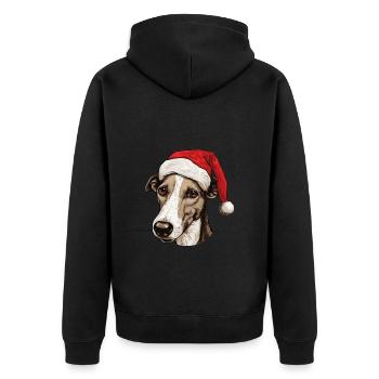 Greyhound Dog Head Christmas Christmas - Unisex Premium Organic Zip Hoodie - black - Back - Nico (187cm)
