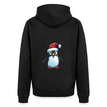 Tête d’animal de Noël pingouin - Veste à capuche bio Premium Unisexe - noir - Dos - Nico (187cm)