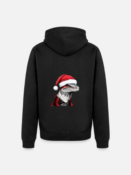 LizardChristmas Animal Head Lizard - Unisex Premium Organic Zip Hoodie - black