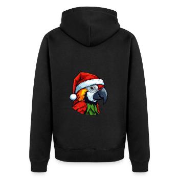 Parrot Christmas Animal Head - Unisex Premium Organic Zip Hoodie - black - Back - Nico (187cm)
