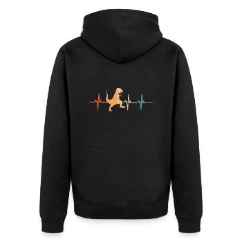 Battement de cœur Dinosaur - Veste à capuche bio Premium Unisexe - noir - Dos - Nico (187cm)