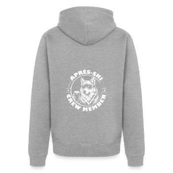 Wolf Après Ski Team Saying - Unisex Premium Organic Zip Hoodie - heather grey - Back - Nico (187cm)
