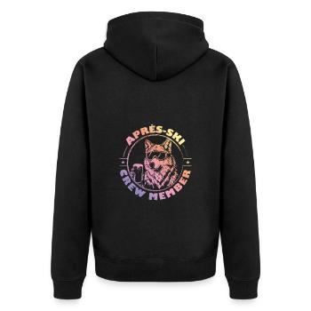Wolf Après Ski Team Saying Colorful - Unisex Premium Organic Zip Hoodie - black - Back - Nico (187cm)
