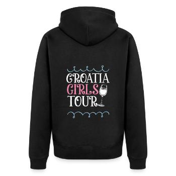 Croatie Girls Tour Coeur - Veste à capuche bio Premium Unisexe - noir - Dos - Nico (187cm)