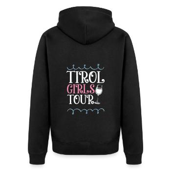 Tyrol Girls Tour Heart - Unisex Premium Organic Zip Hoodie - black - Back - Nico (187cm)