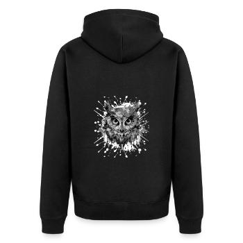 Tête de hibou Portrait Animal - Veste à capuche bio Premium Unisexe - noir - Dos - Nico (187cm)