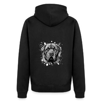Mastiff Dog Head Portrait Animal - Unisex Premium Organic Zip Hoodie - black - Back - Nico (187cm)
