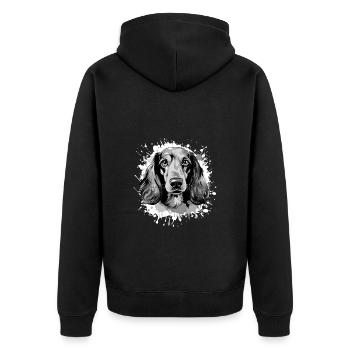 Teckel Tête De Chien Portrait Teckel - Veste à capuche bio Premium Unisexe - noir - Dos - Nico (187cm)