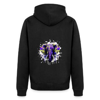 Elephant Head Portrait Colorful - Unisex Premium Organic Zip Hoodie - black - Back - Nico (187cm)