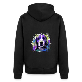 Beagle Dog Head Portrait Colorful - Unisex Premium Organic Zip Hoodie - black - Back - Nico (187cm)
