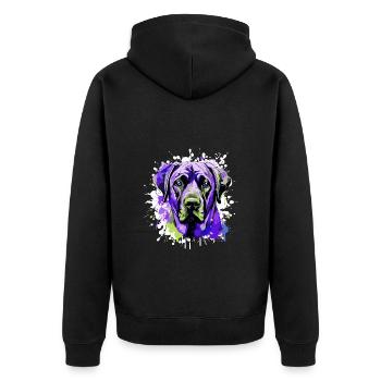 Kangal Hund Kopf Porträt Bunt - Unisex Premium Bio Zip Hoodie - Schwarz - Hinten - Nico (187cm)