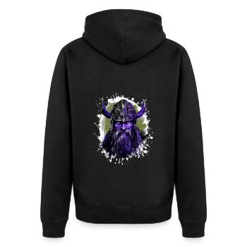 Tête de Viking Valhalla Guerrier Coloré - Veste à capuche bio Premium Unisexe - noir - Dos - Nico (187cm)