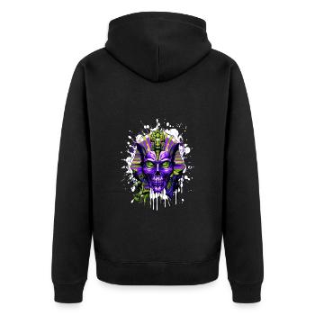Pharaoh Skull Skeleton Colorful - Unisex Premium Organic Zip Hoodie - black - Back - Nico (187cm)