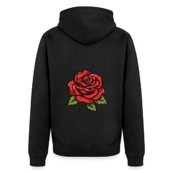 Rose Symbole Amour - Veste à capuche bio Premium Unisexe - noir - Dos - Nico (187cm)
