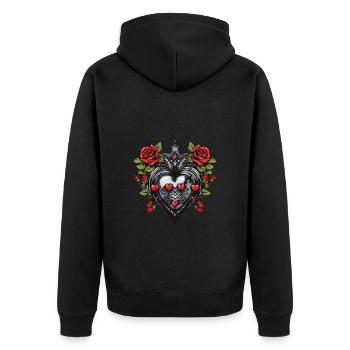 Coeur Symbole Amour - Veste à capuche bio Premium Unisexe - noir - Dos - Nico (187cm)