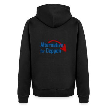 Alternative für Deppen - Unisex Premium Bio Zip Hoodie - Schwarz - Hinten - Nico (187cm)