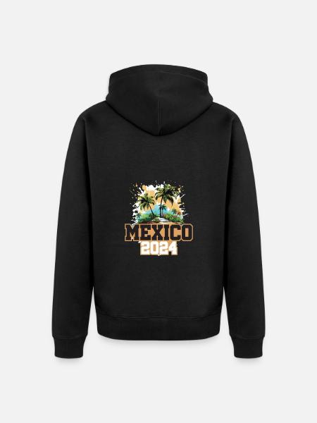 Mexico 2024 Travel Holidays - Unisex Premium Organic Zip Hoodie - black