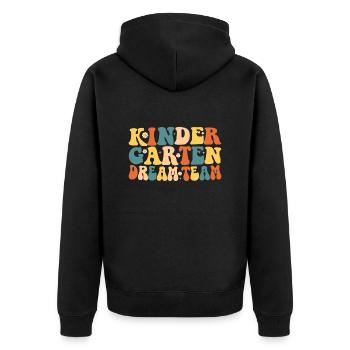 Équipe de rêve de la maternelle - Veste à capuche bio Premium Unisexe - noir - Dos - Nico (187cm)