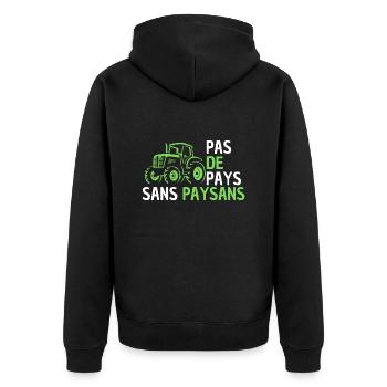 Traktor, Bauer, Bauer, ich bin Bauer - Unisex Premium Bio Zip Hoodie - Schwarz - Hinten - Nico (187cm)