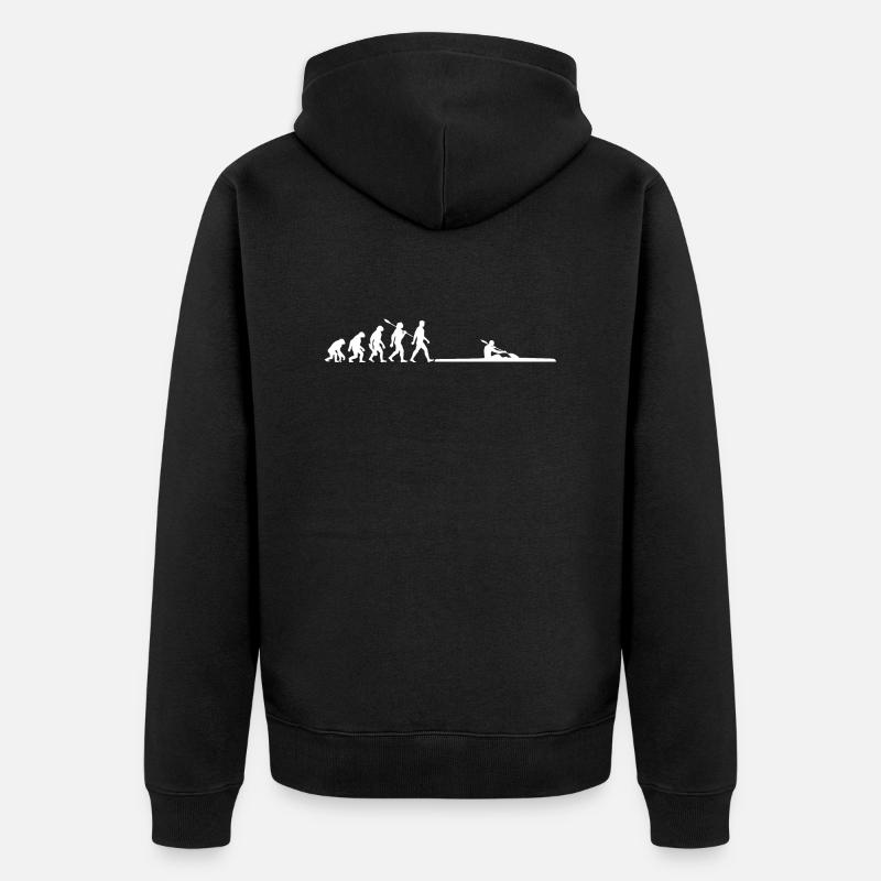 Evolution - Canoe Racing - Kayak - Paddling - Unisex Premium Organic Zip Hoodie - black