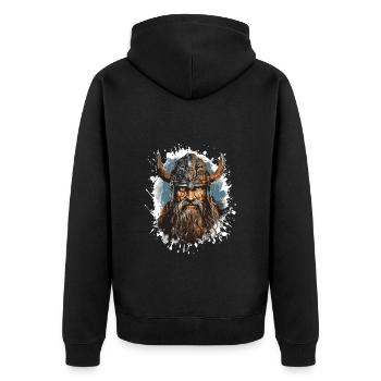 Tête de Viking Valhalla guerrier Pop Art - Veste à capuche bio Premium Unisexe - noir - Dos - Nico (187cm)