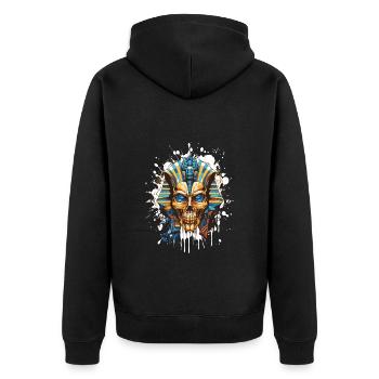 Crâne de pharaon squelette Pop Art - Veste à capuche bio Premium Unisexe - noir - Dos - Nico (187cm)