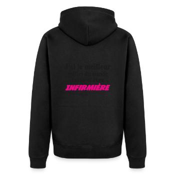 J'ai le meilleur métier du monde : Infirmière - Veste à capuche bio Premium Unisexe - noir - Dos - Nico (187cm)