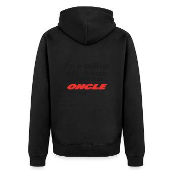 J'ai le meilleur métier du monde : ONCLE - Veste à capuche bio Premium Unisexe - noir - Dos - Nico (187cm)