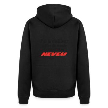 J'ai le meilleur métier du monde : NEVEU - Veste à capuche bio Premium Unisexe - noir - Dos - Nico (187cm)
