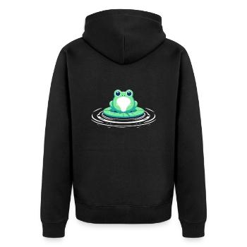 Grenouille sur nénuphar - Veste à capuche bio Premium Unisexe - noir - Dos - Nico (187cm)