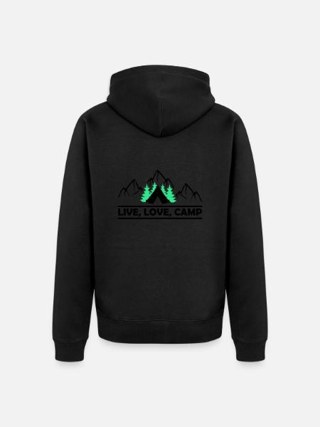 Live Love Camp - Unisex Premium Organic Zip Hoodie - black