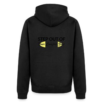 Sortez de votre zone de confort - Veste à capuche bio Premium Unisexe - noir - Dos - Nico (187cm)