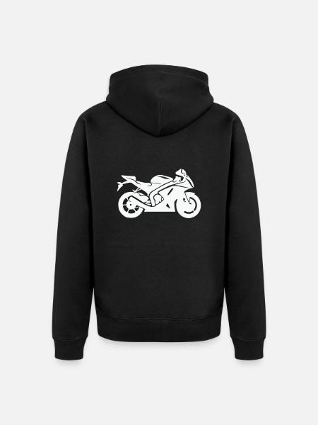 motorrad - Unisex Premium Bio Zip Hoodie - Schwarz