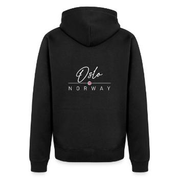 Norvège - Oslo - Norvège - Norvège - Veste à capuche bio Premium Unisexe - noir - Dos - Nico (187cm)