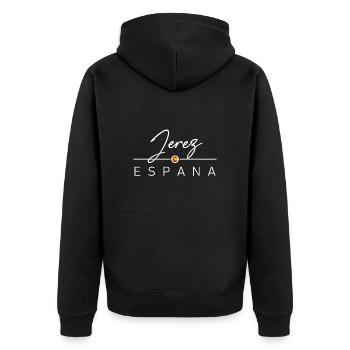 Spain - Jerez - Spanien - Espana - Unisex Premium Bio Zip Hoodie - Schwarz - Hinten - Nico (187cm)