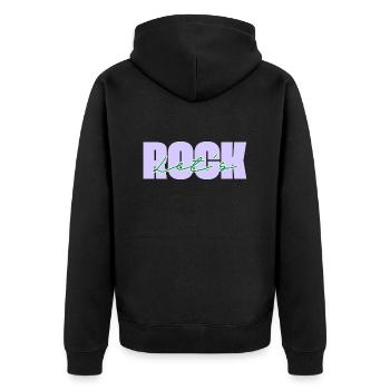 Let's Rock - Unisex Premium Bio Zip Hoodie - Schwarz - Hinten - Nico (187cm)