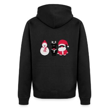 Weihnachts Crew 3 - Unisex Premium Bio Zip Hoodie - Schwarz - Hinten - Nico (187cm)