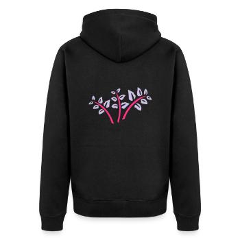 wild flowers - Unisex Premium Organic Zip Hoodie - black - Back - Nico (187cm)