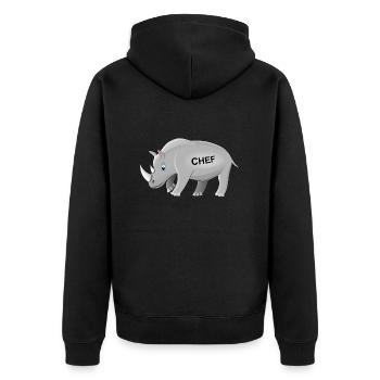 Nashorn, Chef, rhino, Boss, Ceo, lustiges Geschenk - Unisex Premium Bio Zip Hoodie - Schwarz - Hinten - Nico (187cm)