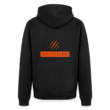 juzifiziert2018 - Unisex Premium Bio Zip Hoodie - Schwarz - Hinten - Nico (187cm)