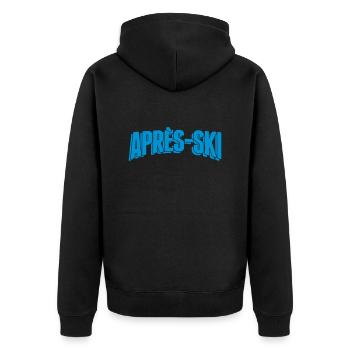 Apres-Ski - Unisex Premium Bio Zip Hoodie - Schwarz - Hinten - Nico (187cm)