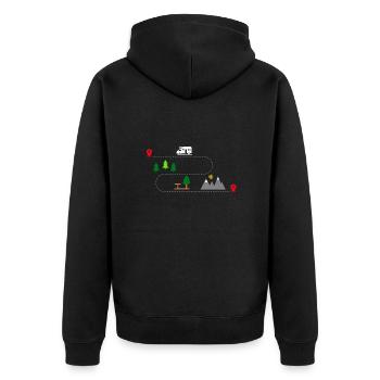 camper - Unisex Premium Organic Zip Hoodie - black - Back - Nico (187cm)