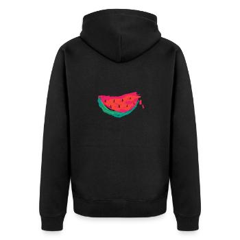 Pastèque abstraite - Veste à capuche bio Premium Unisexe - noir - Dos - Nico (187cm)