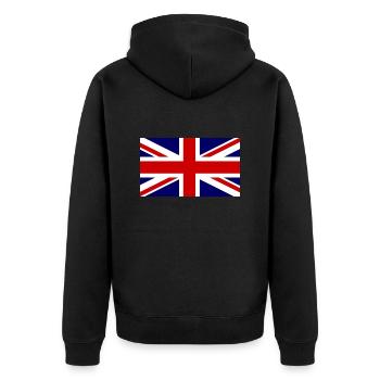 Union Jack Flag - England - Unisex Premium Organic Zip Hoodie - black - Back - Nico (187cm)