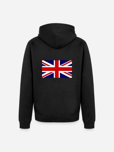 Union Jack Flag - England - Unisex Premium Organic Zip Hoodie - black