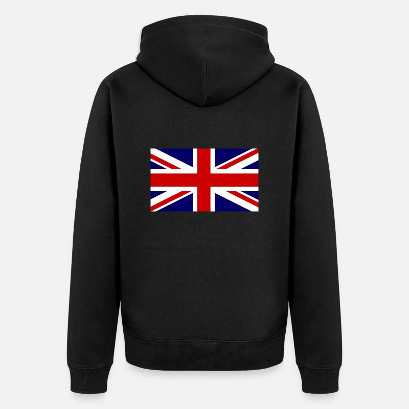 Drapeau Union Jack - Angleterre - Veste à capuche bio Premium Unisexe - noir